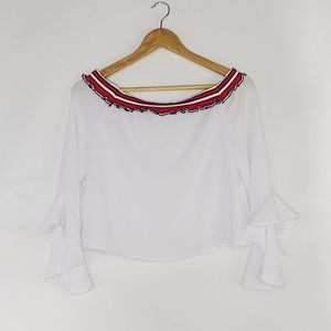 White off shoulder long sleeve
